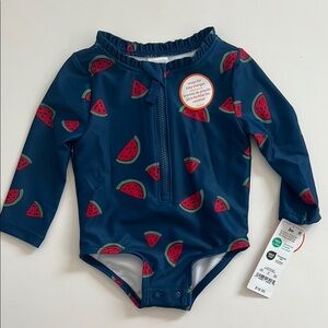 NWT 3M Girls Bathing Suit Rash Guard